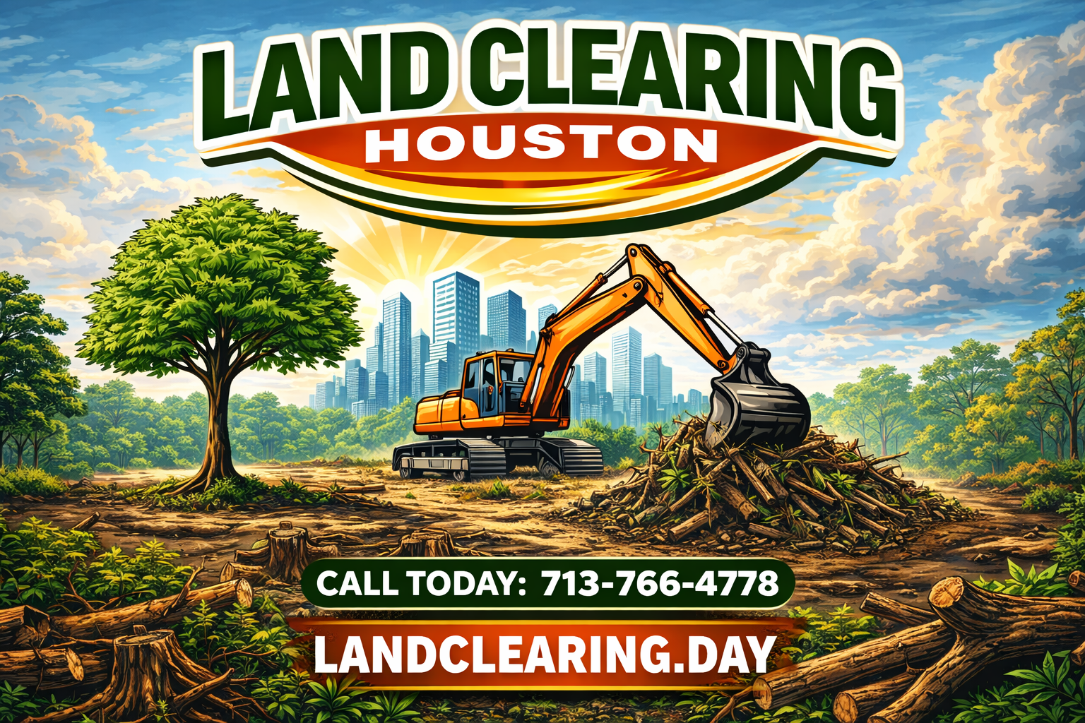 Professional land clearing and demolition equipment in Houston TX